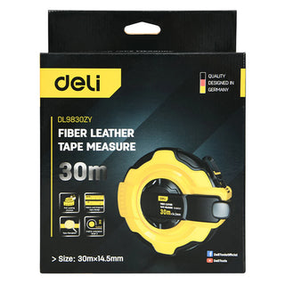 deli FIBER LEATHER TAPE MEASURE – 30m / شريط قياس من ألياف الجلد ديلي – 30 متر