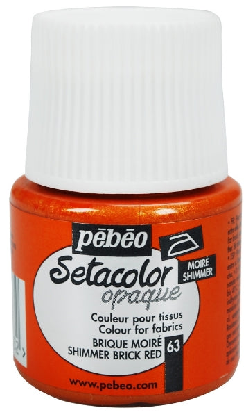 Pebeo Setacolor Opaque 63 Shimmer Brick Red / بيبو سيتاكلر معتم 63 أحمر آجُري لامع