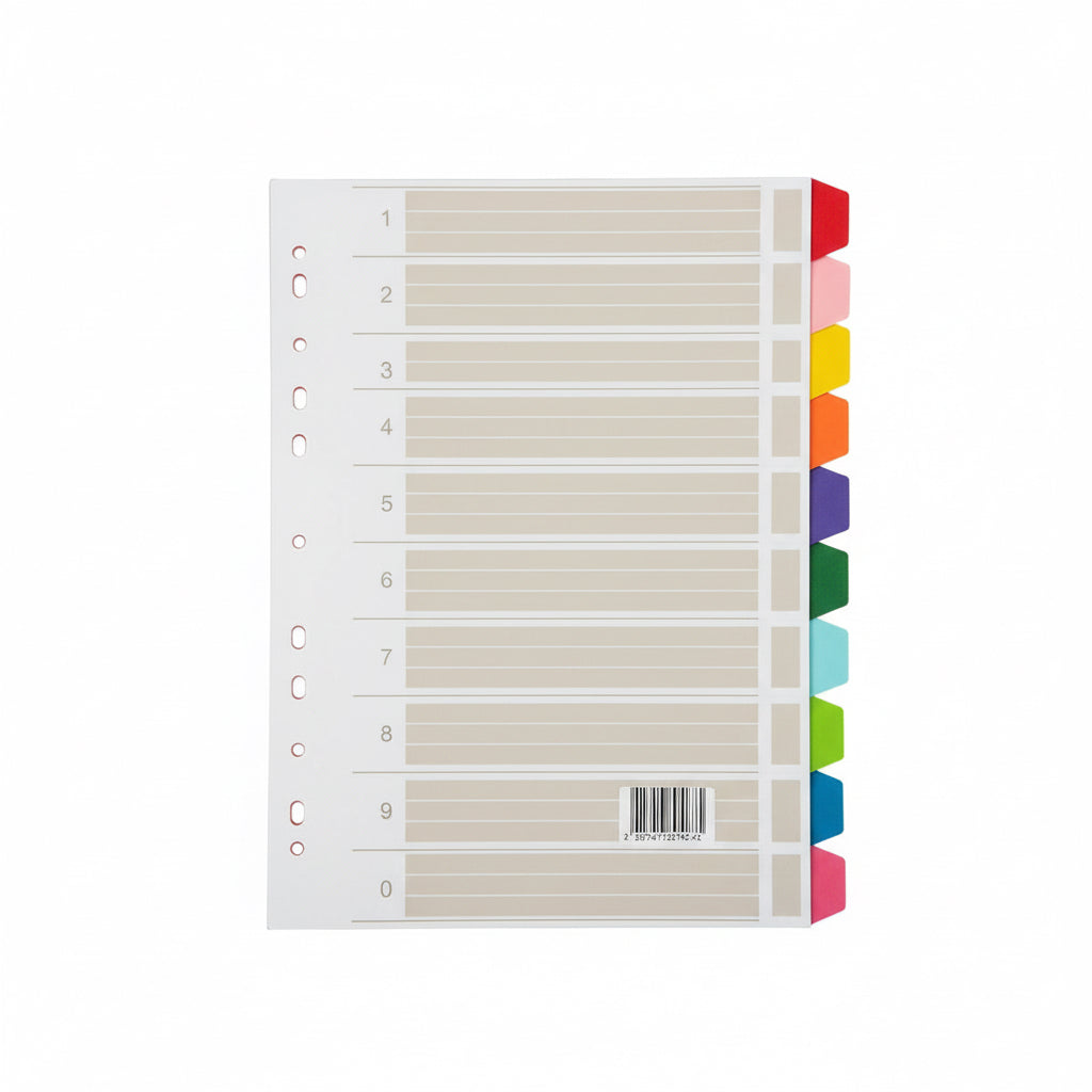 Divider Paper A4 1-10 / فواصل ورقية مقاس A4 من 1 إلى 10