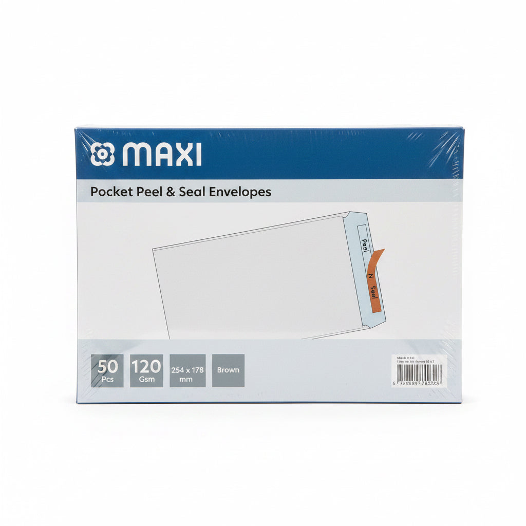 MAXI Pocket Peel & Seal Envelopes 50 Pcs / مظاريف جيب MAXI لاصقة Peel & Seal عدد 50