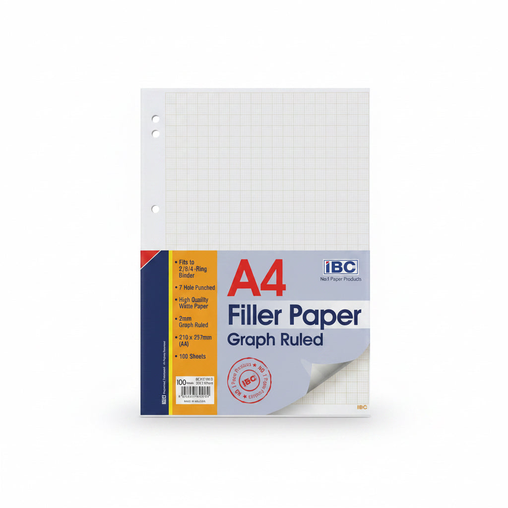 IBC A4 filler paper graph ruled 100sheets/ ورق تعبئة IBC ‏A4 مسطّر بيانيًا
