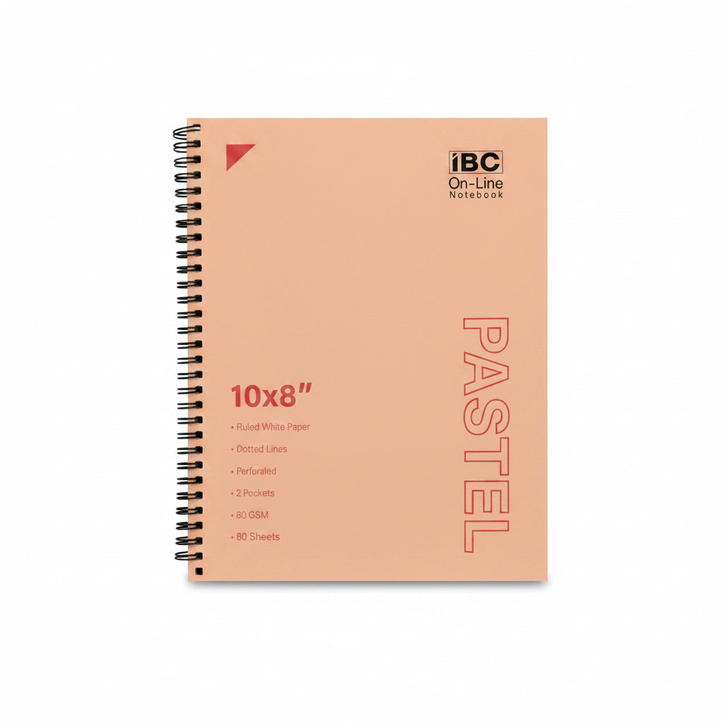 IBC Pastel 10x8" NoteBook – Peach / دفتر IBC باستيل ‎10×8‎ بوصة – خوخي