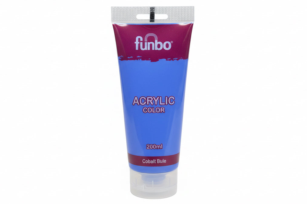 Funbo Acrylic Color Paint 200 ml - Cobalt Blue / دهان أكريليك فنبو 200 مل
