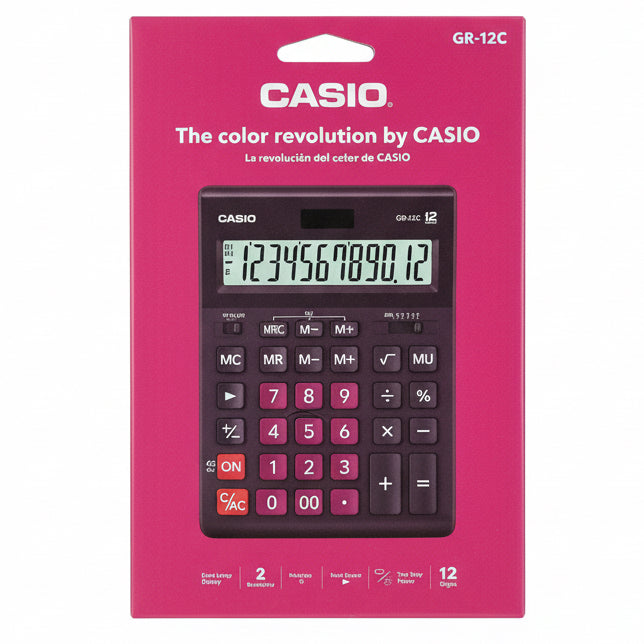 CASIO Electronic Calculator GR-12C-WR / آلة حاسبة إلكترونية كاسيو GR-12C-WR