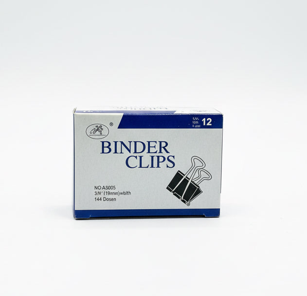 BINDER CLIPS 3/4"(19mm) 12 pcs / مشابك أوراق مقاس 3/4 بوصة (19 مم) – 12 قطعة