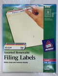 AVERY Assorted Removable Filing Labels / ملصقات حفظ ملفات قابلة للإزالة من آفري (متنوعة)