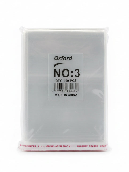 Clear self-sealing plastic bags 100 pcs No.3 / أكياس بلاستيكية شفافة ذاتية الإغلاق – 100 قطعة – رقم 3
