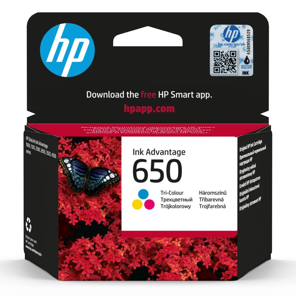 Original HP Ink Cartridge 650 Tri-color 200* pages / خرطوشة حبر أصلية HP 650 ثلاثية الألوان 200* صفحة
