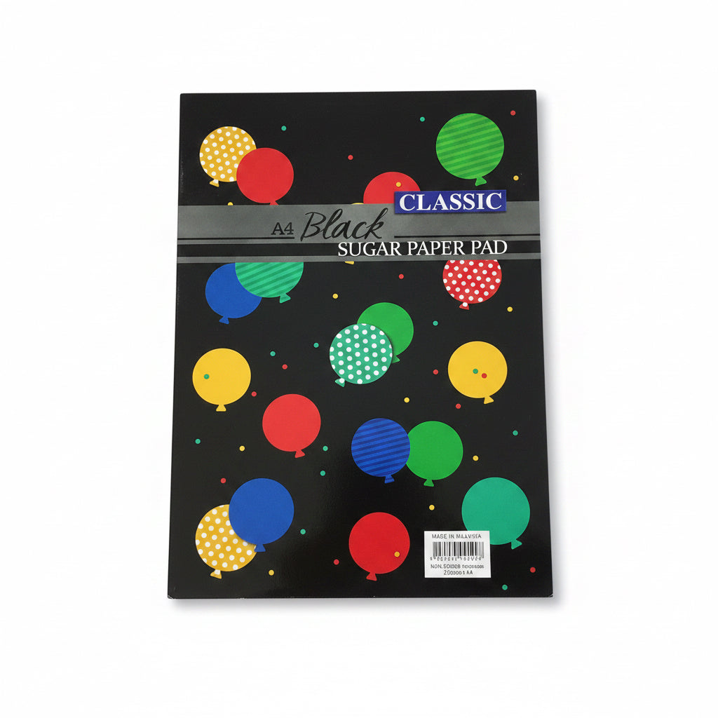 Classic A4 Black Sugar Paper Pad / دفتر ورق سكر أسود كلاسيك A4