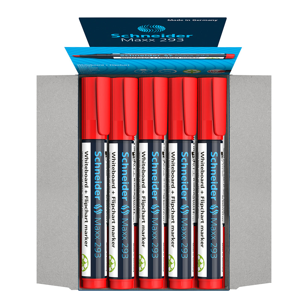 Schneider Maxx 293 Whiteboard marker x10 Red / شنايدر ماكس 293 قلم سبورة أحمر ×10
