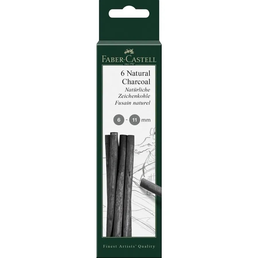 Faber castell 6 natural charcoal / فابر-كاستل 6 قطع فحم طبيعي