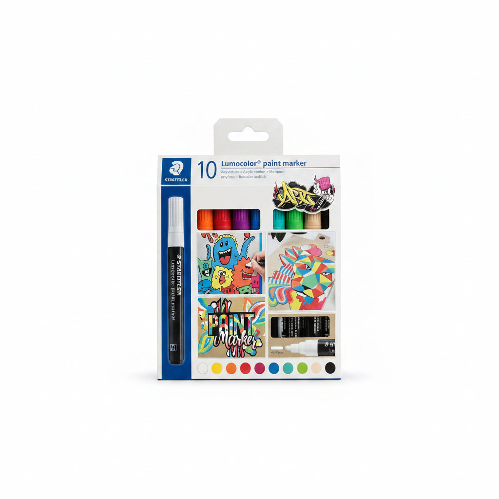 Staedtler Lumocolor Paint Markers 10 Pcs / ستدلر لوموكولر أقلام طلاء ١٠ قطع
