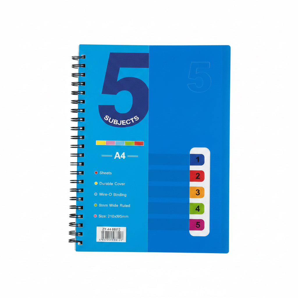 5 Subject Notebook A4 / دفتر A4 بخمسة أقسام