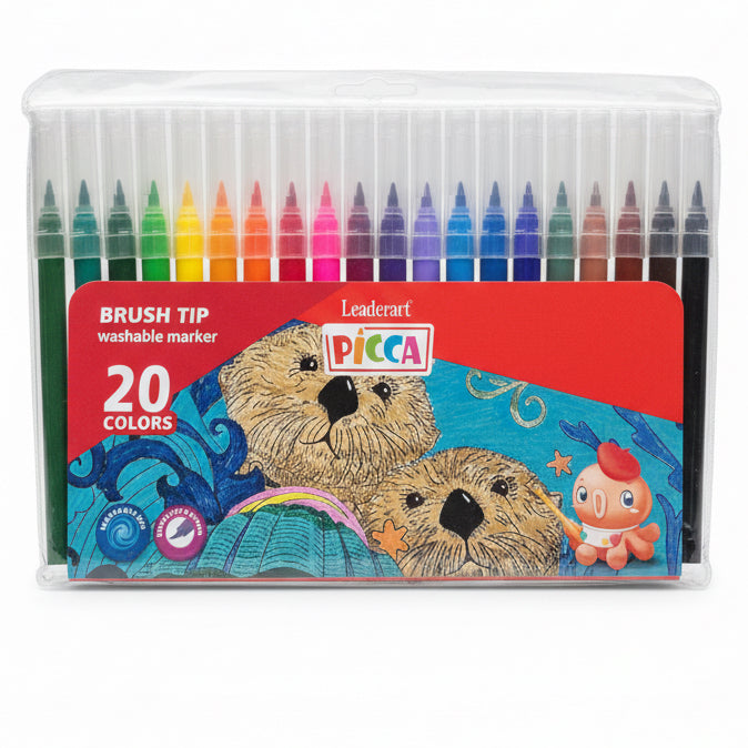 PICCA Brush Tip 20 colors / أقلام بيكا برأس فرشاة – 20 لونًا