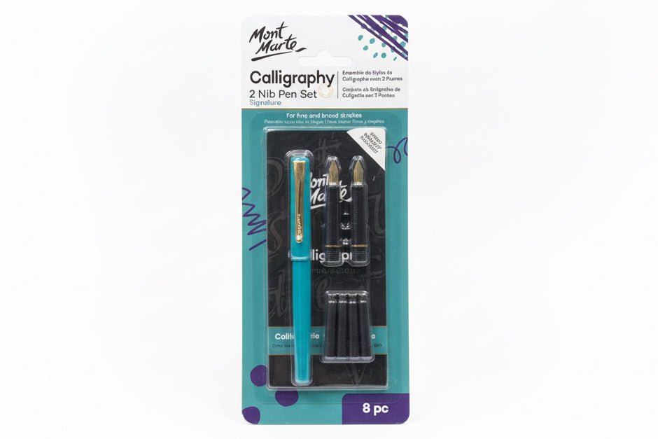 Mont Marte Calligraphy Pen Set, 2 Nibs / طقم أقلام خط مونت مارت مع سنّين