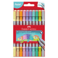 FABER CASTELL 10 Double-ended felt tip pens pastel / أقلام تلوين فابر كاستل فلوماستر مزدوجة الطرف بألوان باستيل (عدد 10)