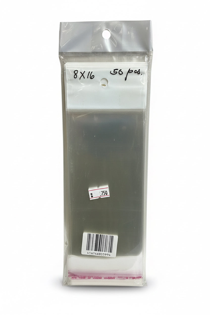Clear plastic bags 8x16 50 Pcs / أكياس بلاستيكية شفافة ٨×١٦ – ٥٠ قطعة