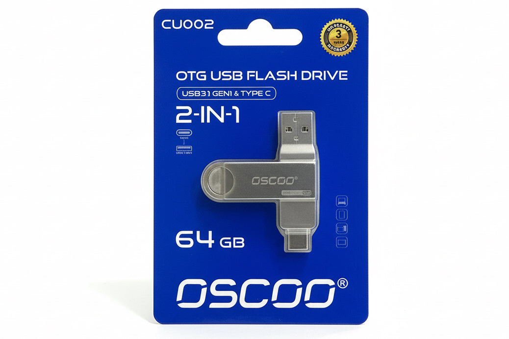 OSCOO OTG USB FLASH DRIVE 2 IN 1 64 GB / فلاش USB أو إس كوو OTG ثنائي الواجهة 64 جيجابايت