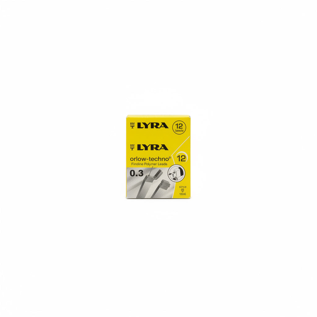 LYRA Fineline Polymer leads 12 Pcs 0.3 2H / لايرا رصاص بوليمر قلم ميكانيكي 0.3 2H 12 قطعة