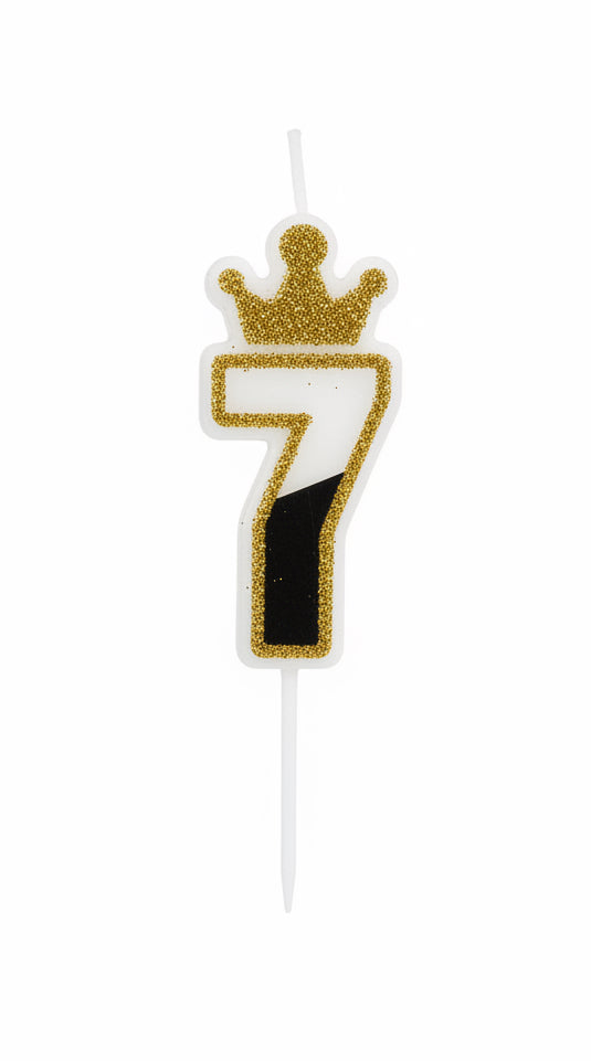 Party Candles Golden With Crown / شموع حفلات ذهبية مع تاج