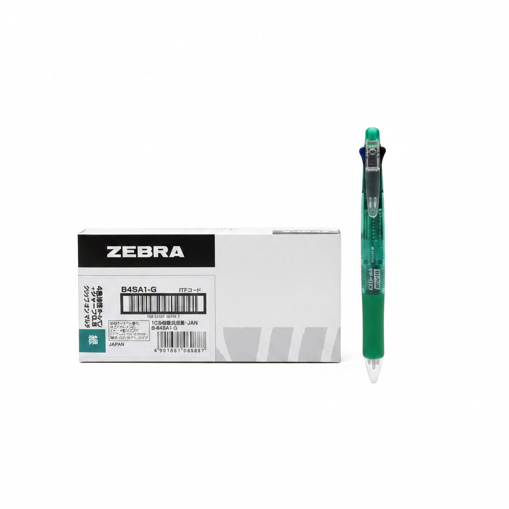 ZEBRA Clip-On Multi Multifunctional Pen – Pack of 10 – Green Barrel / زيبرا عنصر متعدد الوظائف مشبك متعدد ×10 – هيكل أخضر