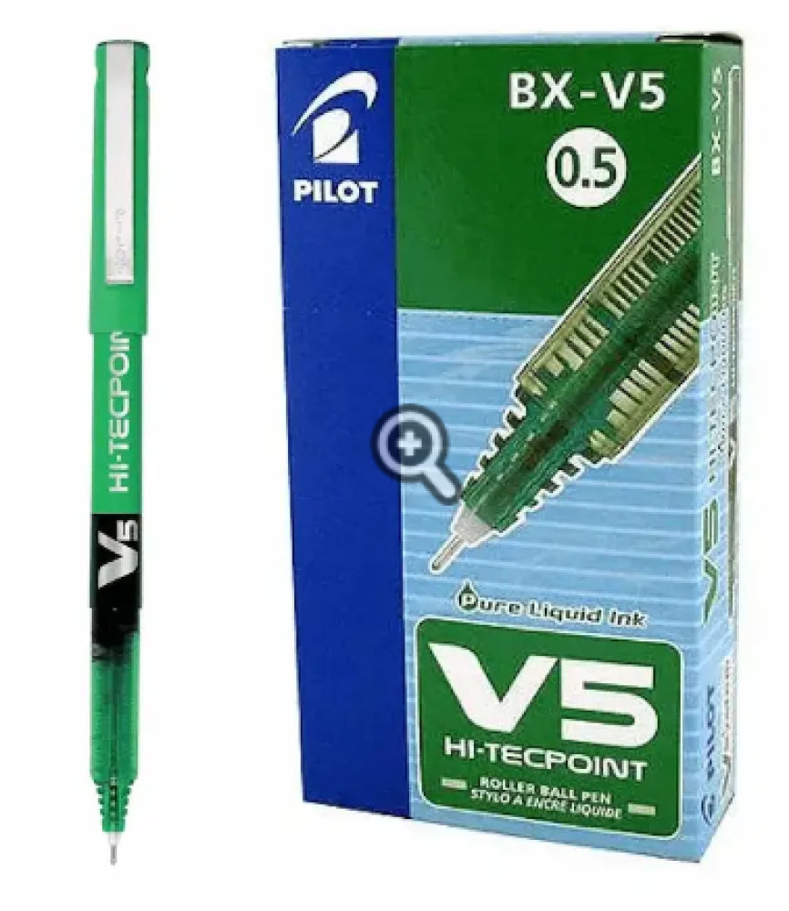 Pilot BX-V5 0.5 HI-TECPOINT x12 Green / بايلوت BX-V5 0.5 هاي تك بوينت ×12 أخضر