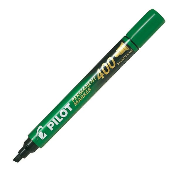 Pilot Permanent Marker 400 Broad/Chisel Green / بايلوت ماركر دائم 400، رأس عريض/مائل (مشطوف)، اخضر