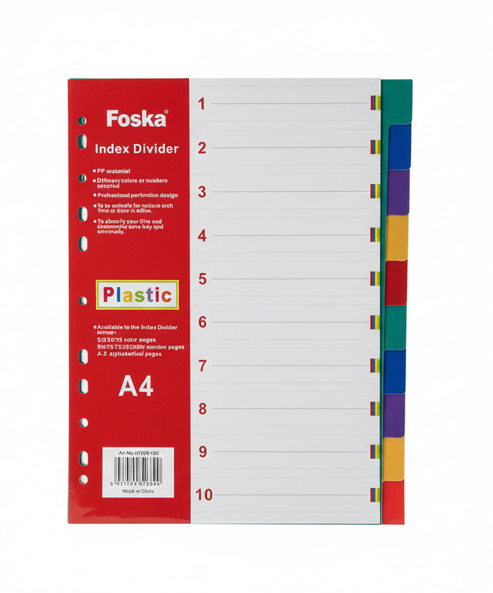 Foska Index divider Plastic / فواصل فهرس بلاستيك فوسكا
