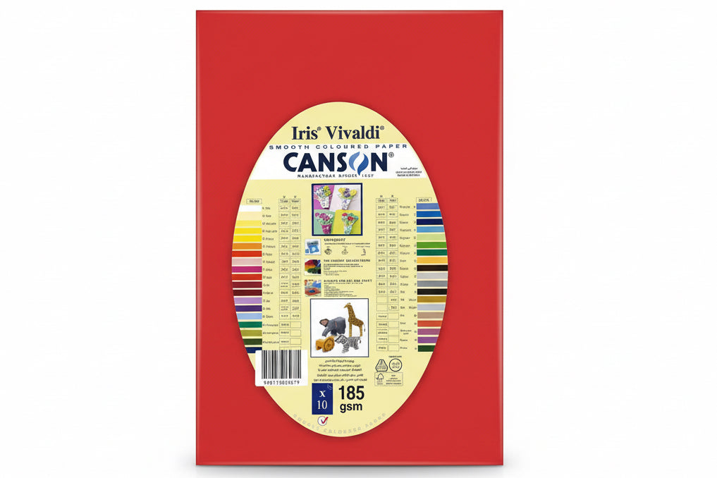 Iris Vivaldi Canson paper A4 185 gsm x10 / ورق كانسون إيريس فيفالدي A4 185 جم/م² × 10 أوراق A4