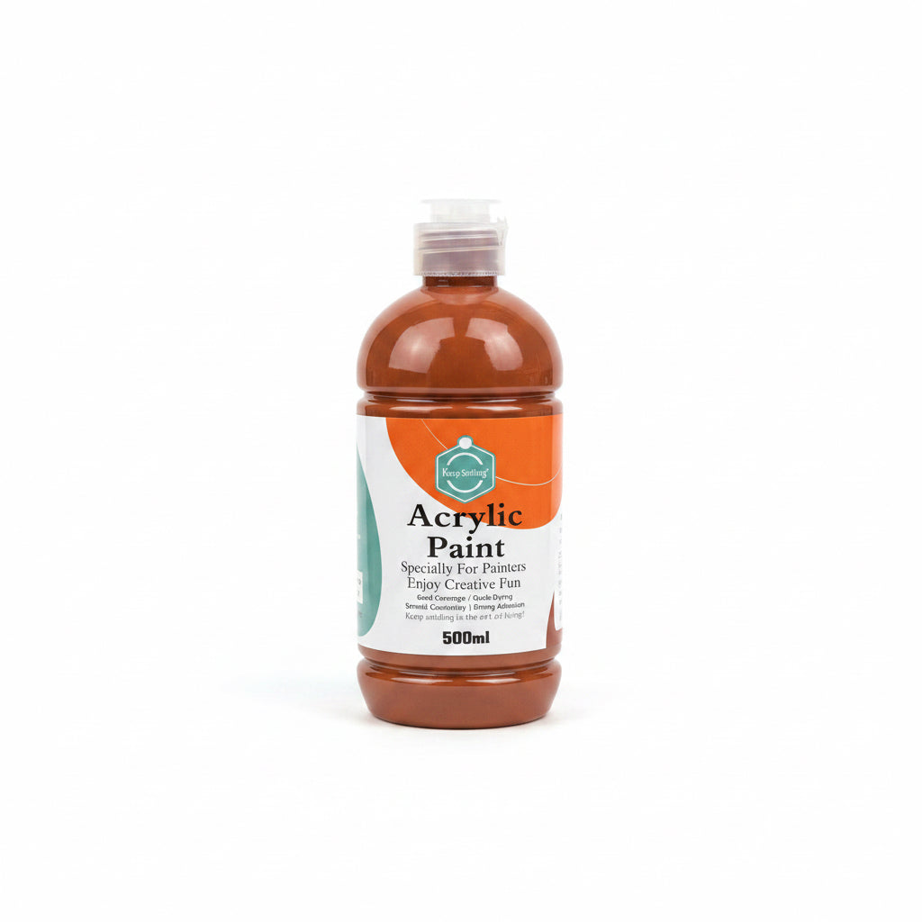 Keep smiling Acrylic Paint 500 ml Burnt Umber / طلاء أكريليك كييب سمايلينغ – 500 مل، بني