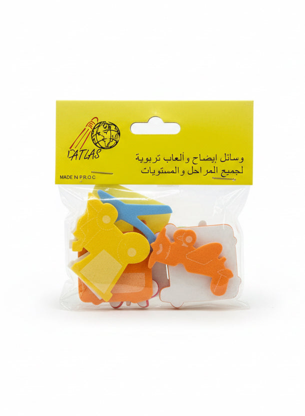Small foam shape vehicles / مركبات صغيرة مصنوعة من الفوم على شكل مجسمات