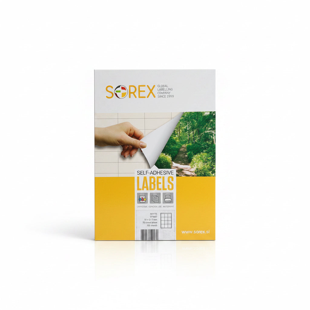 Sorex White Self adhesive labels / ملصقات ذاتية اللصق سوركس
