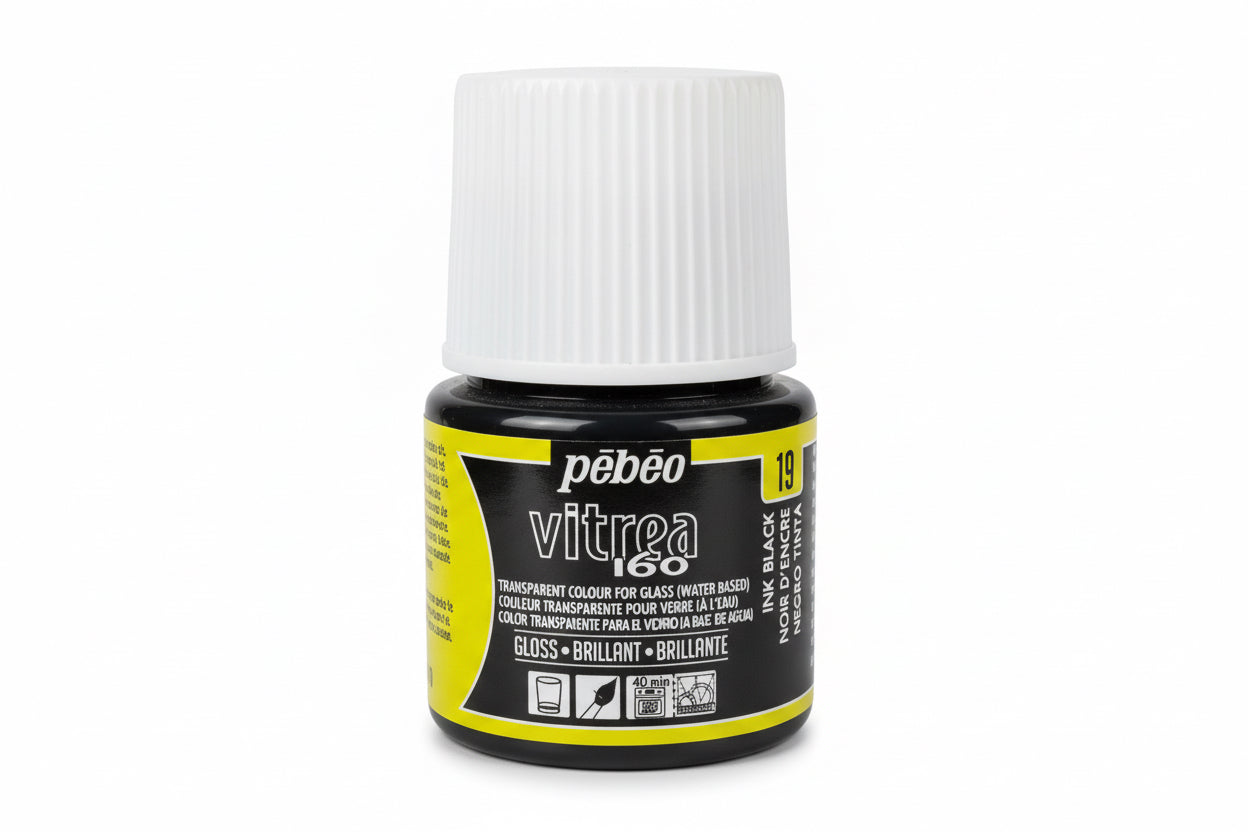 Pebeo Vitrea 160 Glass Paint Ink Black / بيبو فيتريا 160 لون زجاج أسود حبر