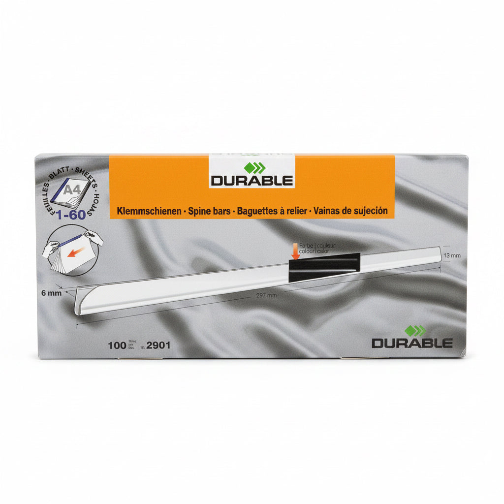 DURABLE Spine bars Black / مشابك تجليد DURABLE أسود