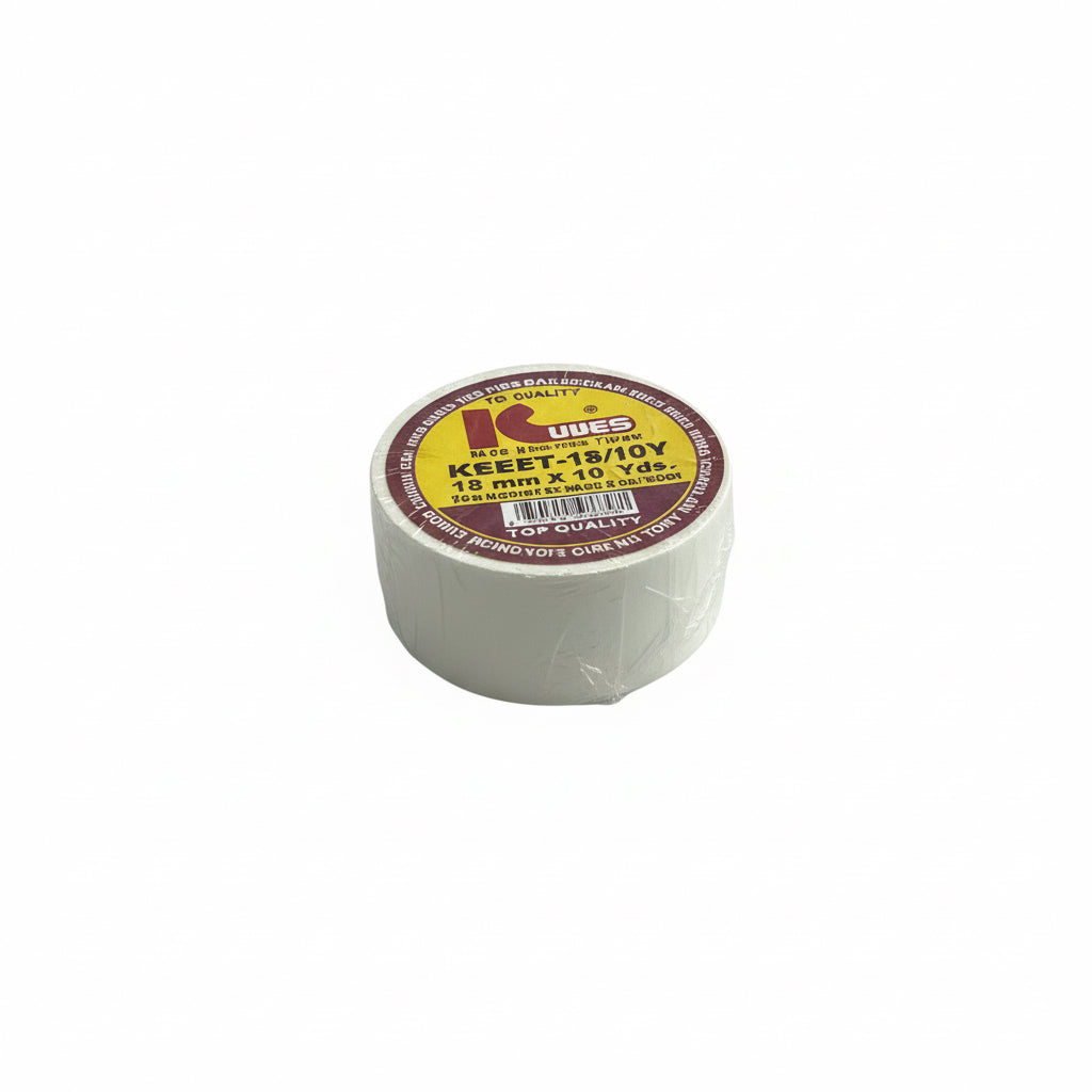 Kuwes Electrical tape 18mmx10 yards / كويس، شريط كهربائي أبيض 18 مم × 10 ياردات