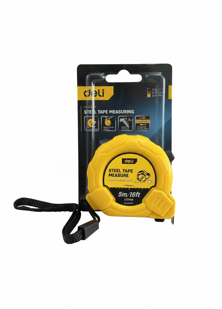 deli Steel tape measure 5m/16ft x19mm / شريط قياس فولاذ دِلي 5 م/16 قدم × 19مم