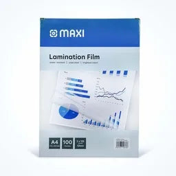 MAXI lamination Film A4 100 sheets 125 micron / أفلام تغليف (تغليف حراري) ماكسي – 100 ورقة بحجم A4