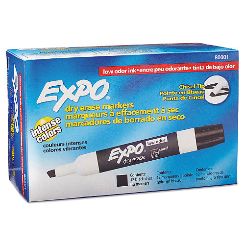 EXPO Dryerase markers Black x12 / EXPO أقلام تحديد قابلة للمسح الجاف أسود ×12