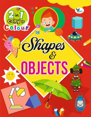 2 in 1 copy to colour Shapes & objects / نسختان في واحد للتلوين: الأشكال والأشياء