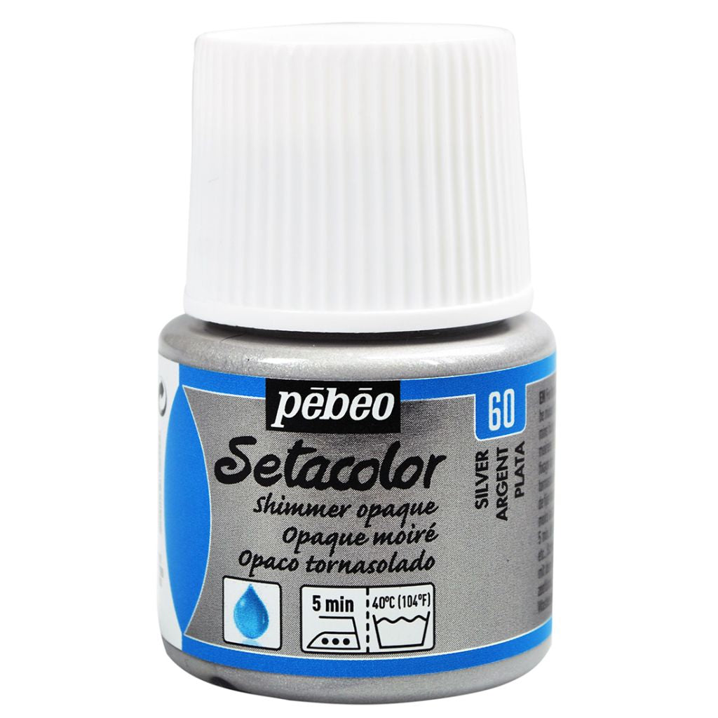 Pebeo Setacolor Opaque 60 Silver / بيبو سيتاكلر معتم 60 فضي