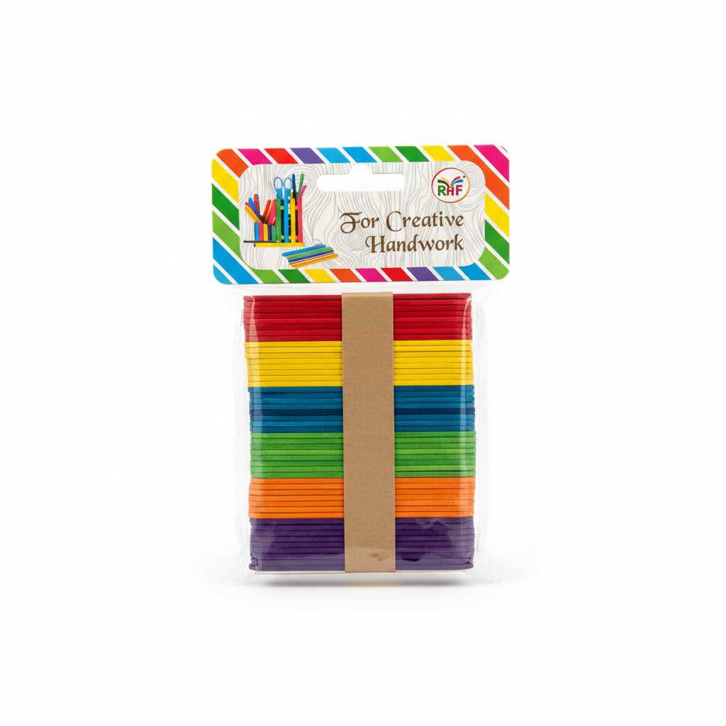 RHF Colored wooden craft sticks / عيدان حرف يدوية خشبية ملوّنة