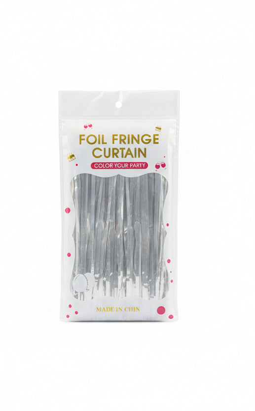 Foil Fringe Curtain White / ستارة فويل بشرائط – لون أبيض