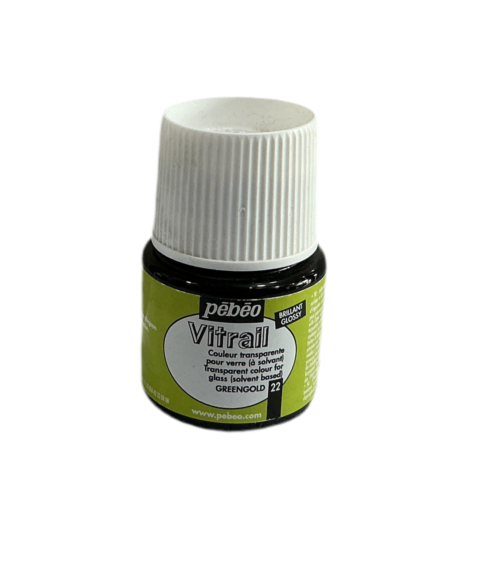 Pebeo Vitrail Transparent Glass Paint Greengold / بيبو فيترَل لون زجاج شفّاف أخضر ذهبي