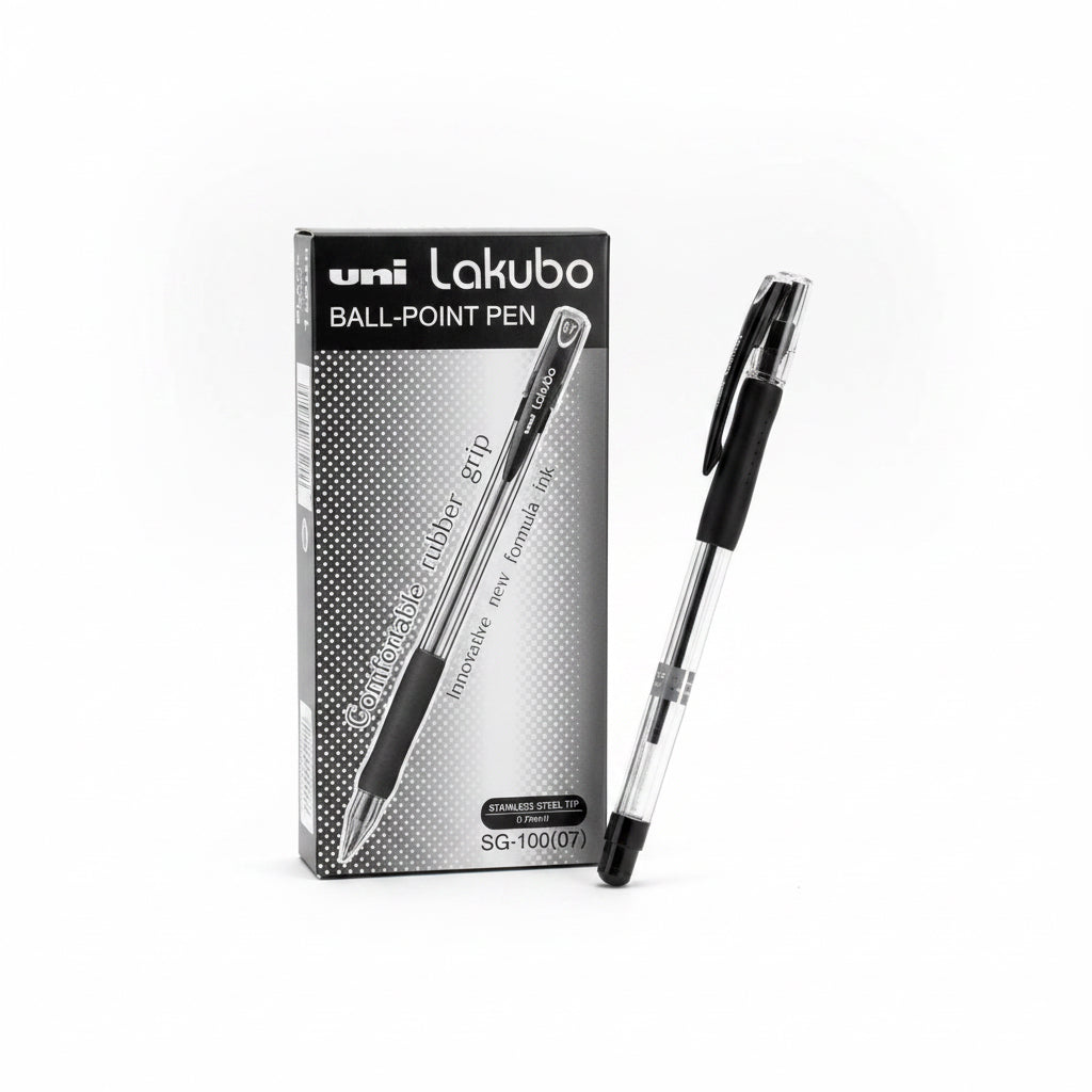 uni Lakubo BALL-POINT PEN 0.7mm Black x12 / يوني لاكوبو قلم جاف 0.7مم أسود ×12
