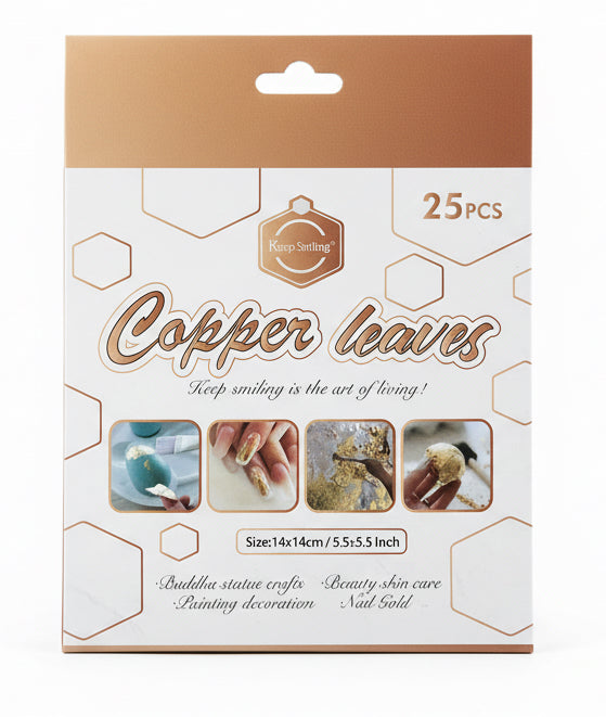 Copper leaves 25 Pcs / أوراق نحاس للتذهيب 25 قطعة
