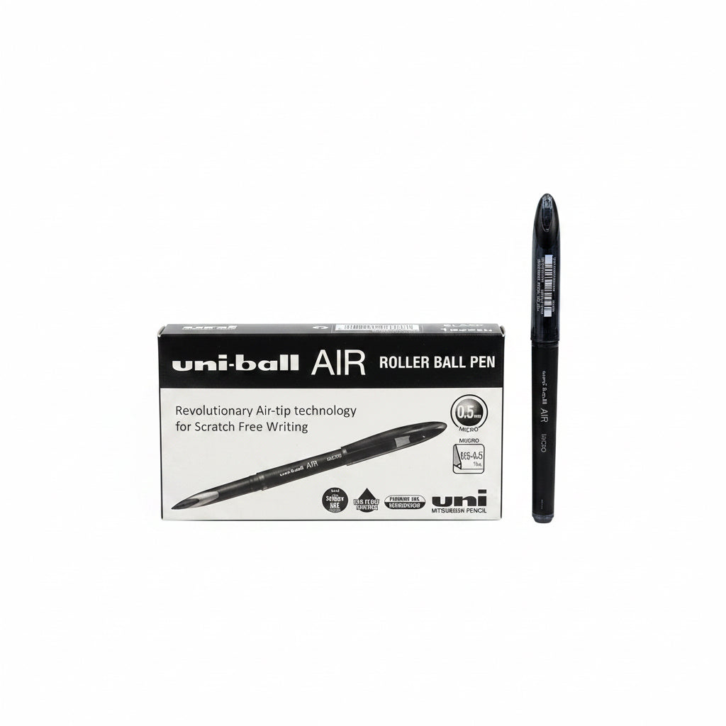 uni-ball AIR Roller Ball Pen 0.5mm Black / يوني بول AIR قلم كرة 0.5 مم أسود