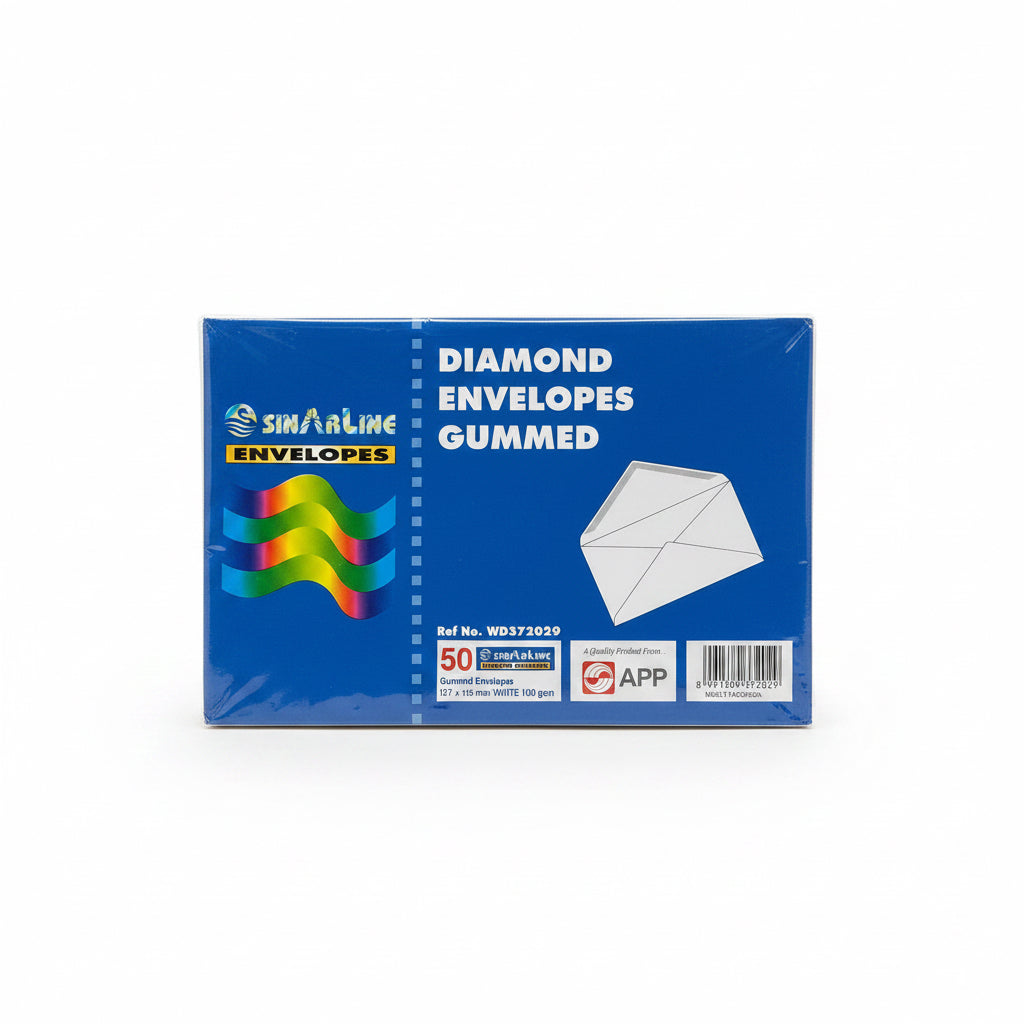 Sinarline DIAMOND ENVELOPES GUMMED 50 Pcs / مظاريف DIAMOND لاصقة بالصمغ عدد 50
