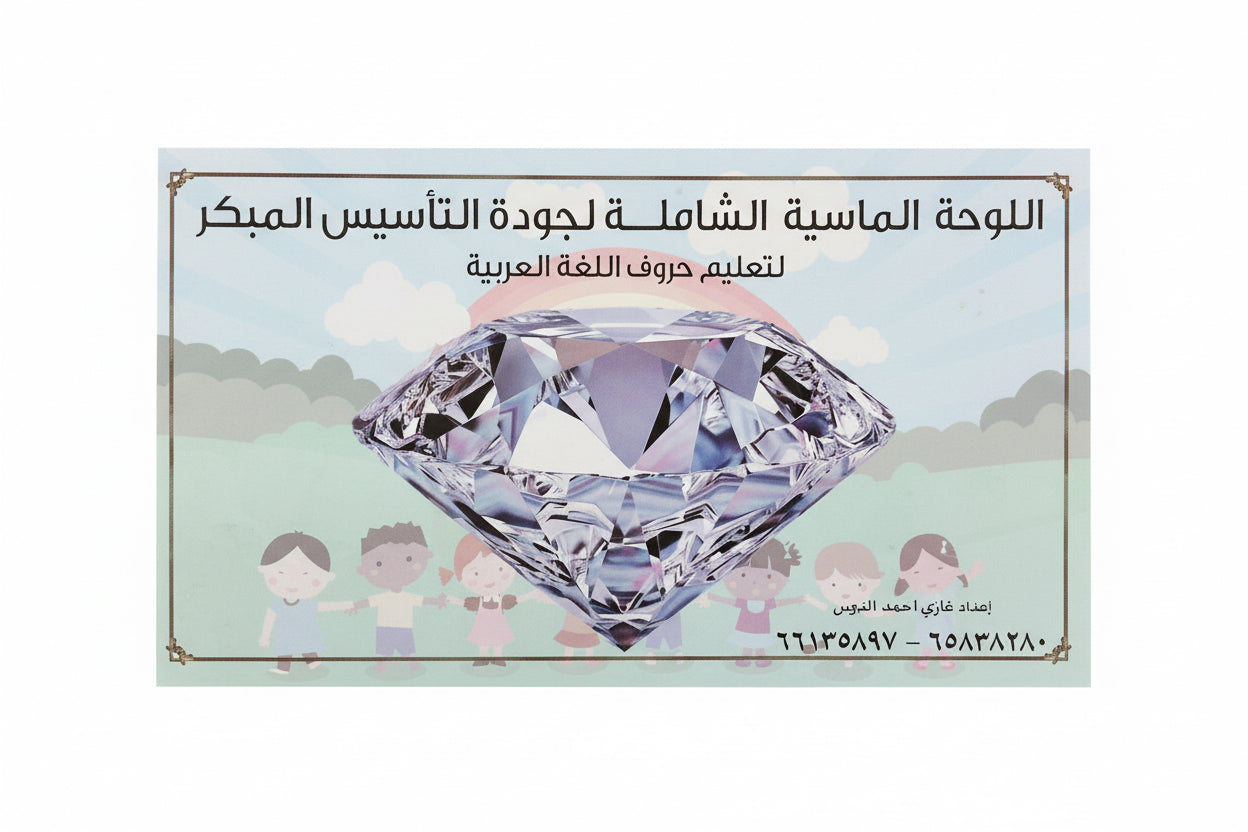 لوحة تعليم حروف اللغة العربية