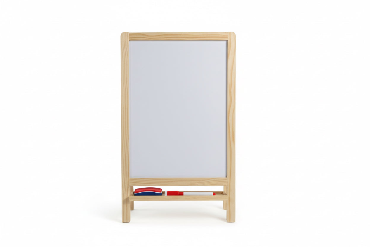 Wooden White board with marker / سبورة بيضاء خشبية مع قلم