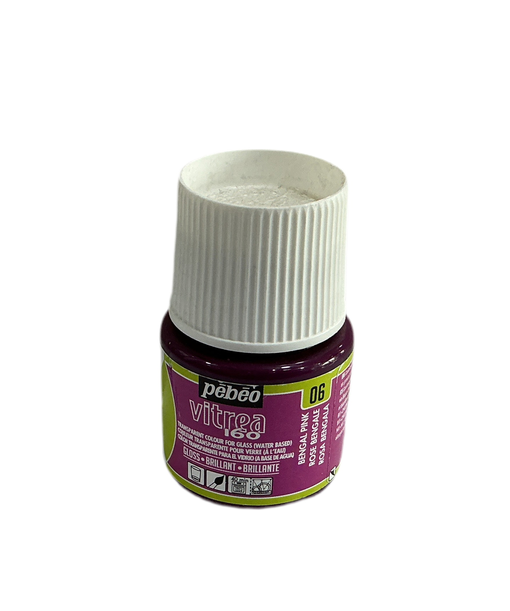 Pebeo Vitrea 160 Glass Paint Bengal Pink / بيبو فيتريا 160 لون زجاج وردي بنجال